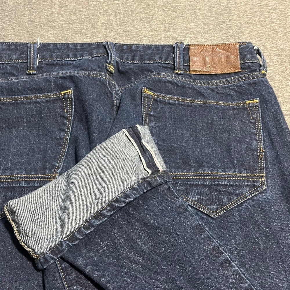 Arizona Jean Co Mens 38x32 Slim Straight Selvedge Denim Jeans Indigo Blue